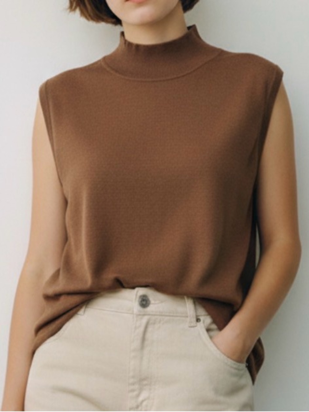 Pendleton Mock Neck Sleeveless Shirt
